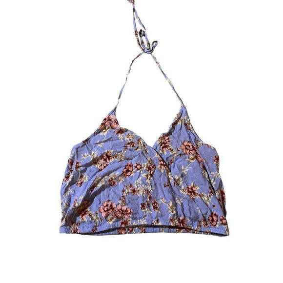American‎ Eagle Outfitters Women’s Purple Floral Halter Top XL - Picture 1 of 7